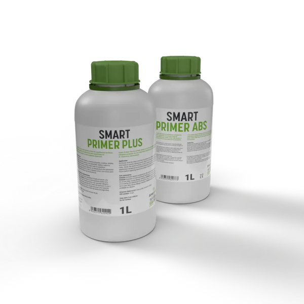 Botellas de imprimación Smart Primer Plus y Smart Primer ABS de 1 litro para preparación de superficies antes del microcemento
