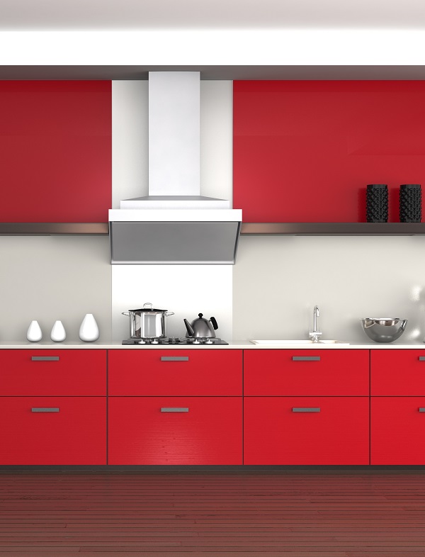 Pintar muebles de cocina rojos