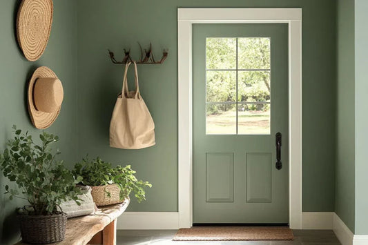 Habitación pintada de verde