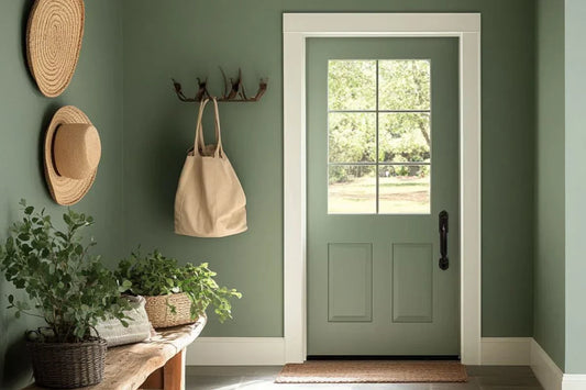 Habitación pintada de verde