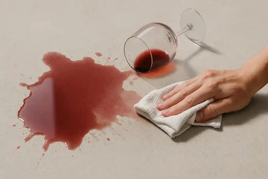 Mancha de vino en microcemento
