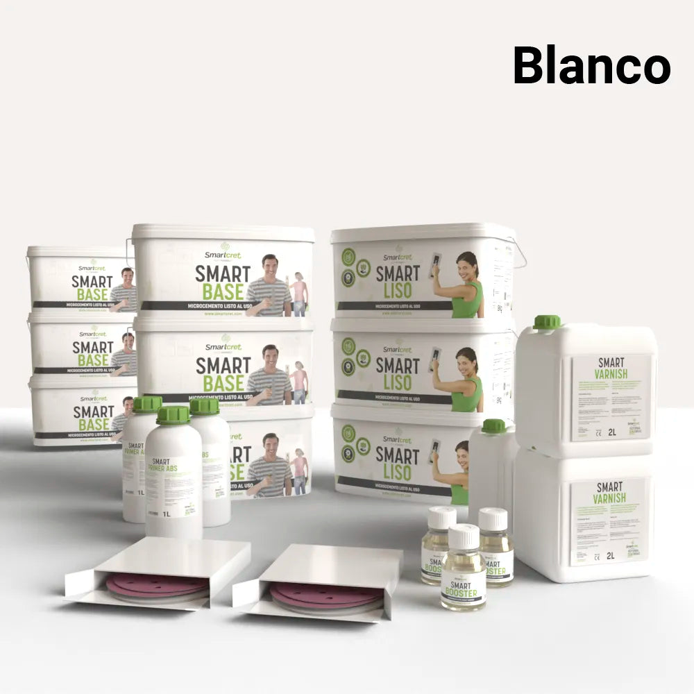 Kit de microcemento para cocina de 24 m², color Blanco