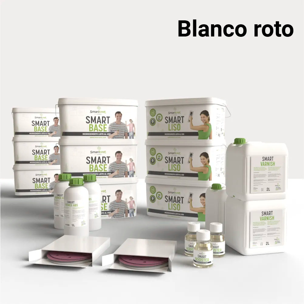 Kit de microcemento para cocina de 24 m², color Blanco Roto