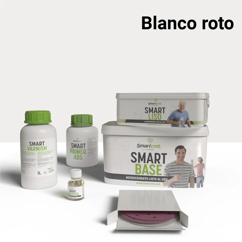 Kit de microcemento para paredes de 4 m², color Blanco Roto