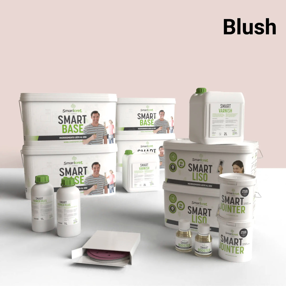 Kit de microcemento para baño de 16 m², color Blush