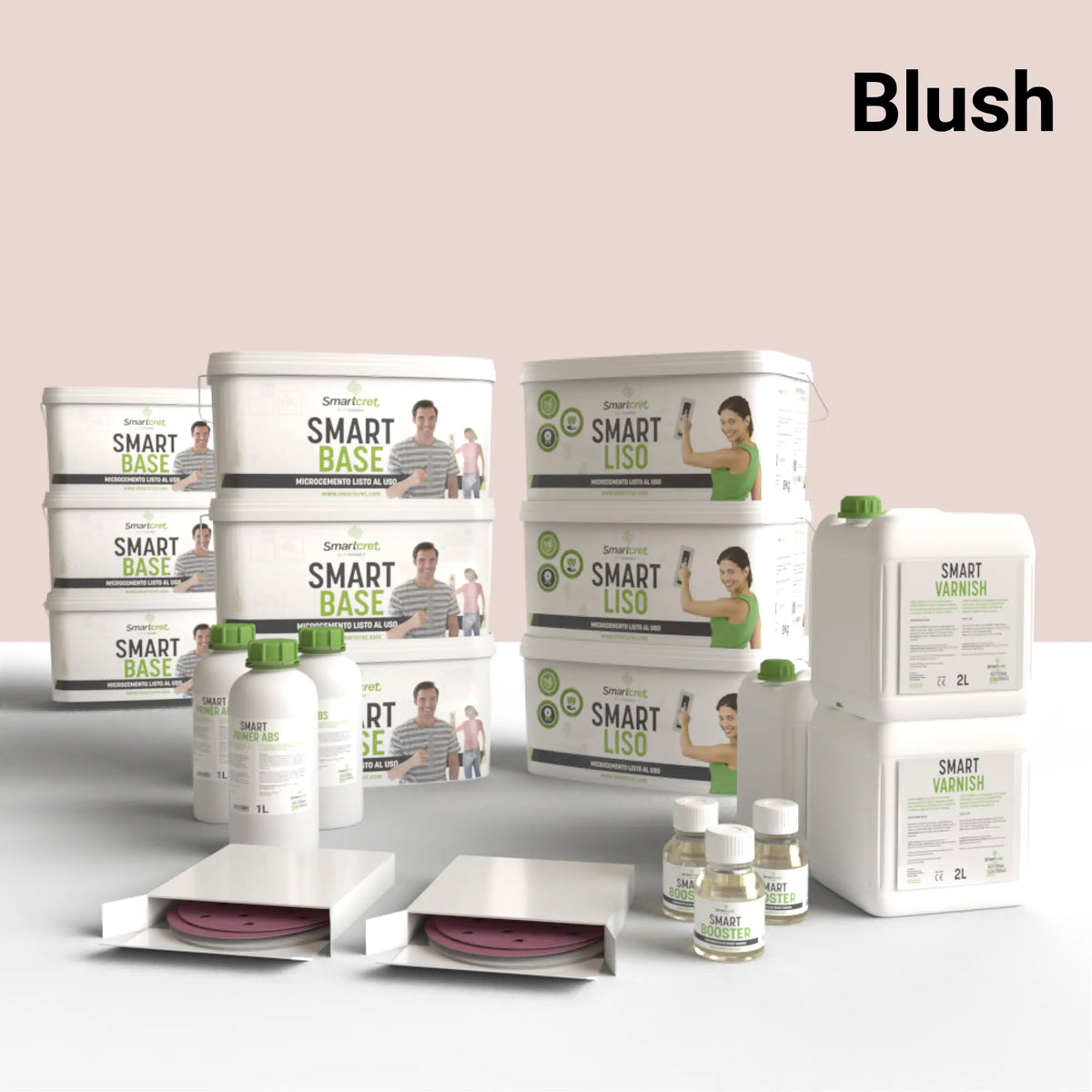 Kit de microcemento para baño de 24 m², color Blush