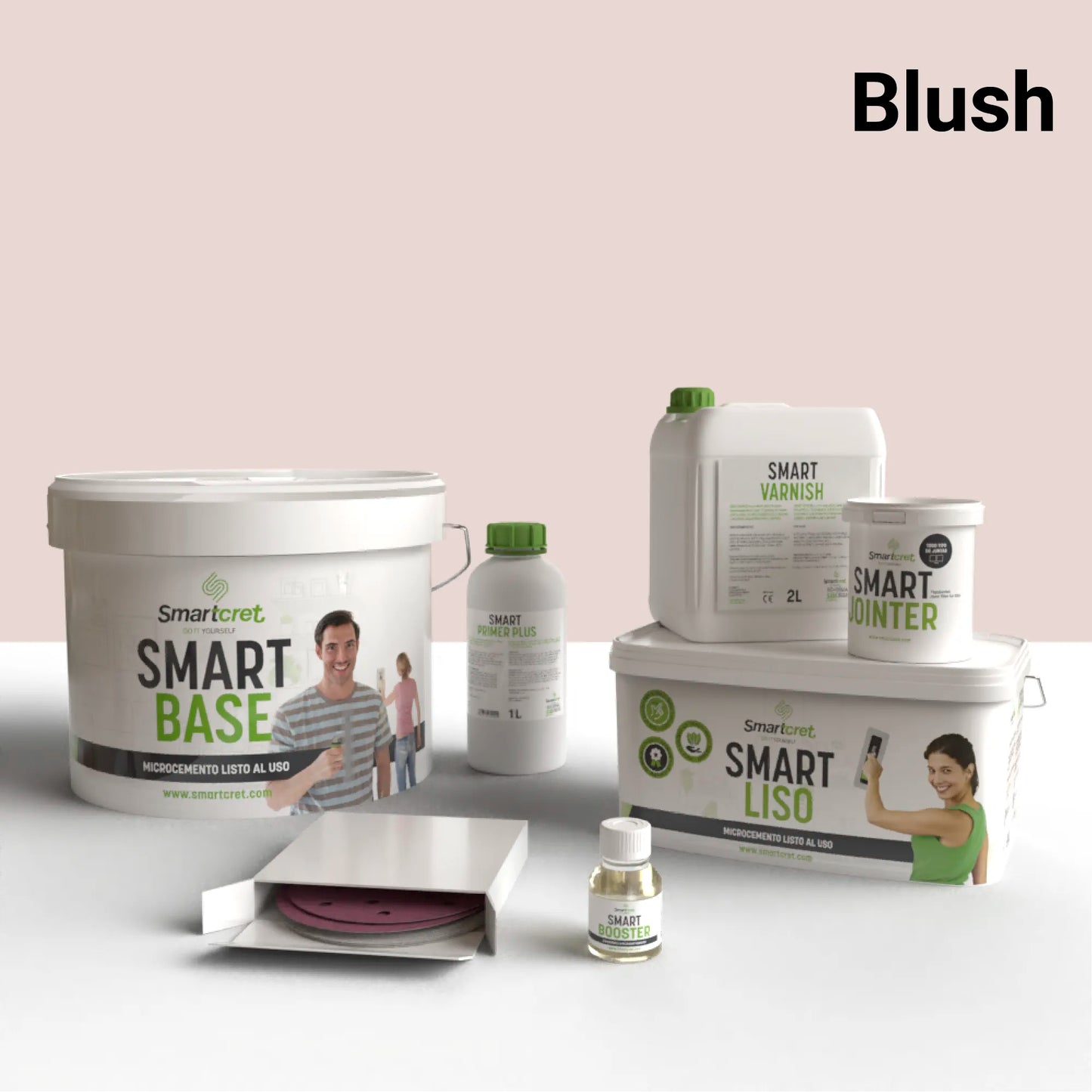 Kit de microcemento para paredes de 8 m², color Blush