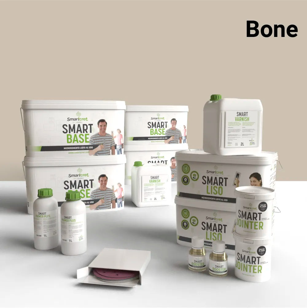 Kit de microcemento para baño de 16 m², color Bone