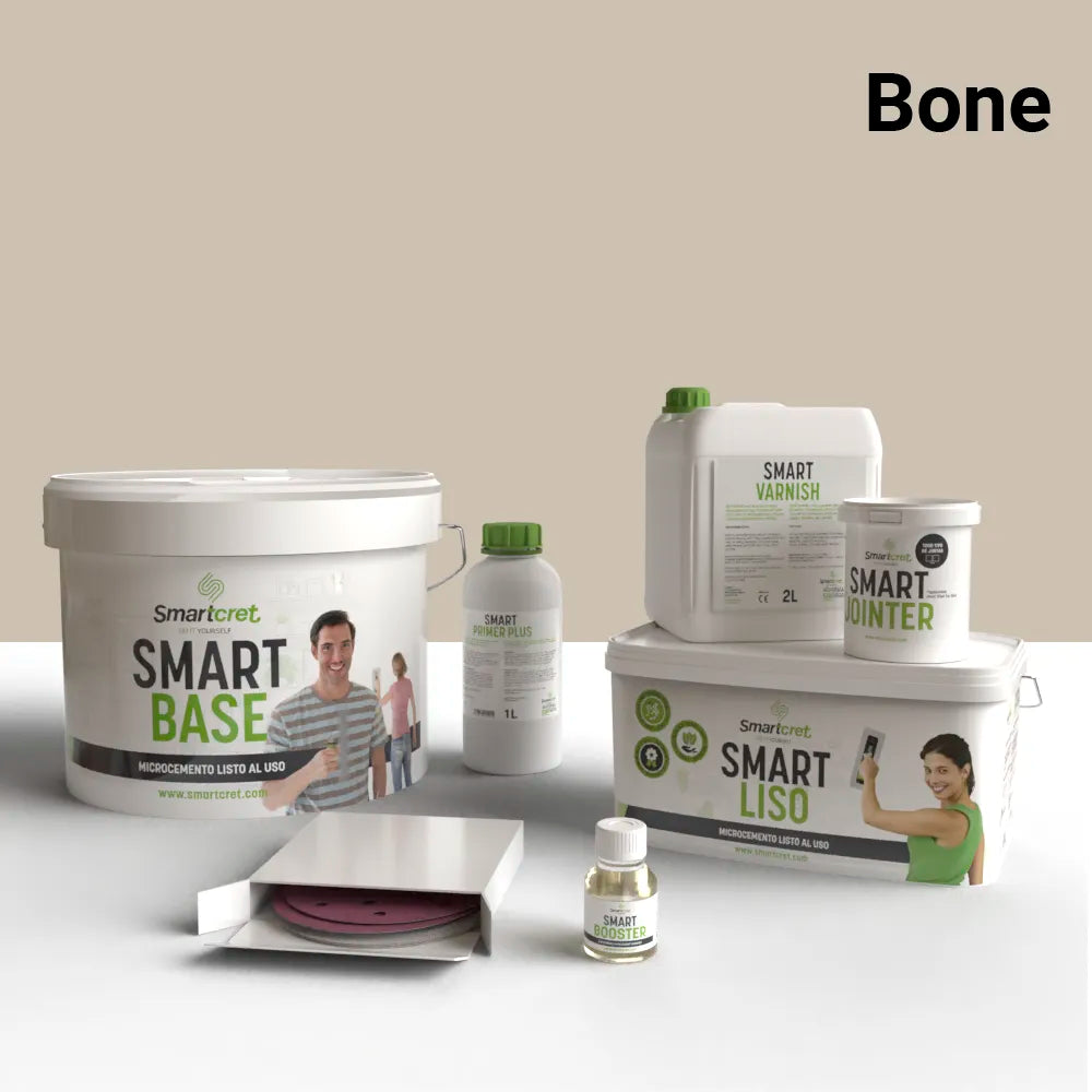 Kit de microcemento para baño de 8 m², color Bone