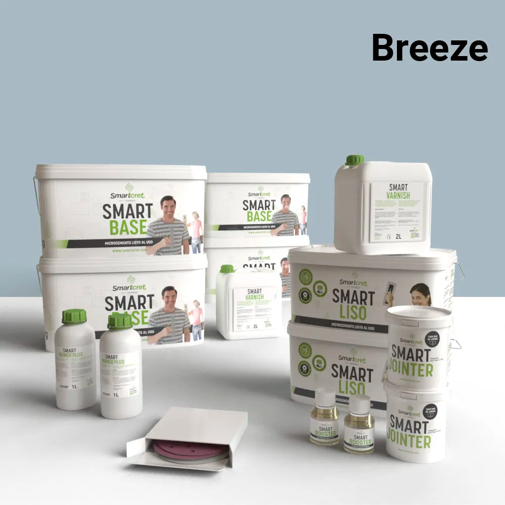 Kit de microcemento para paredes de 16 m², color Breeze