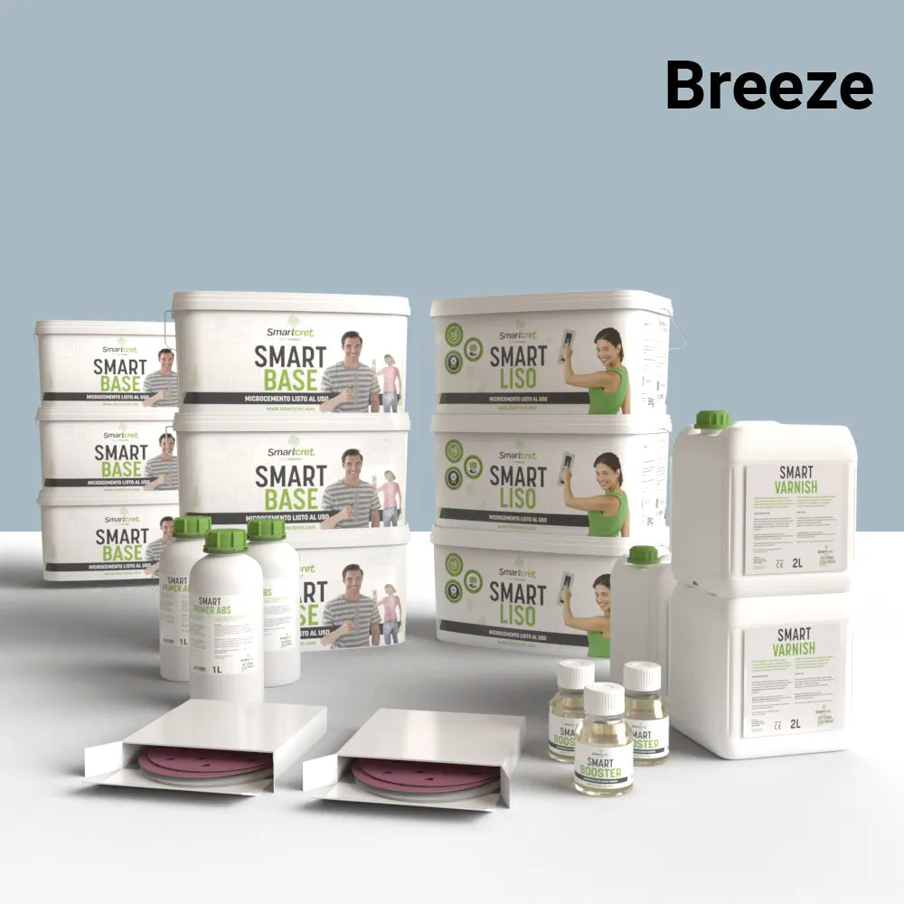 Kit de microcemento para baño de 24 m², color Breeze