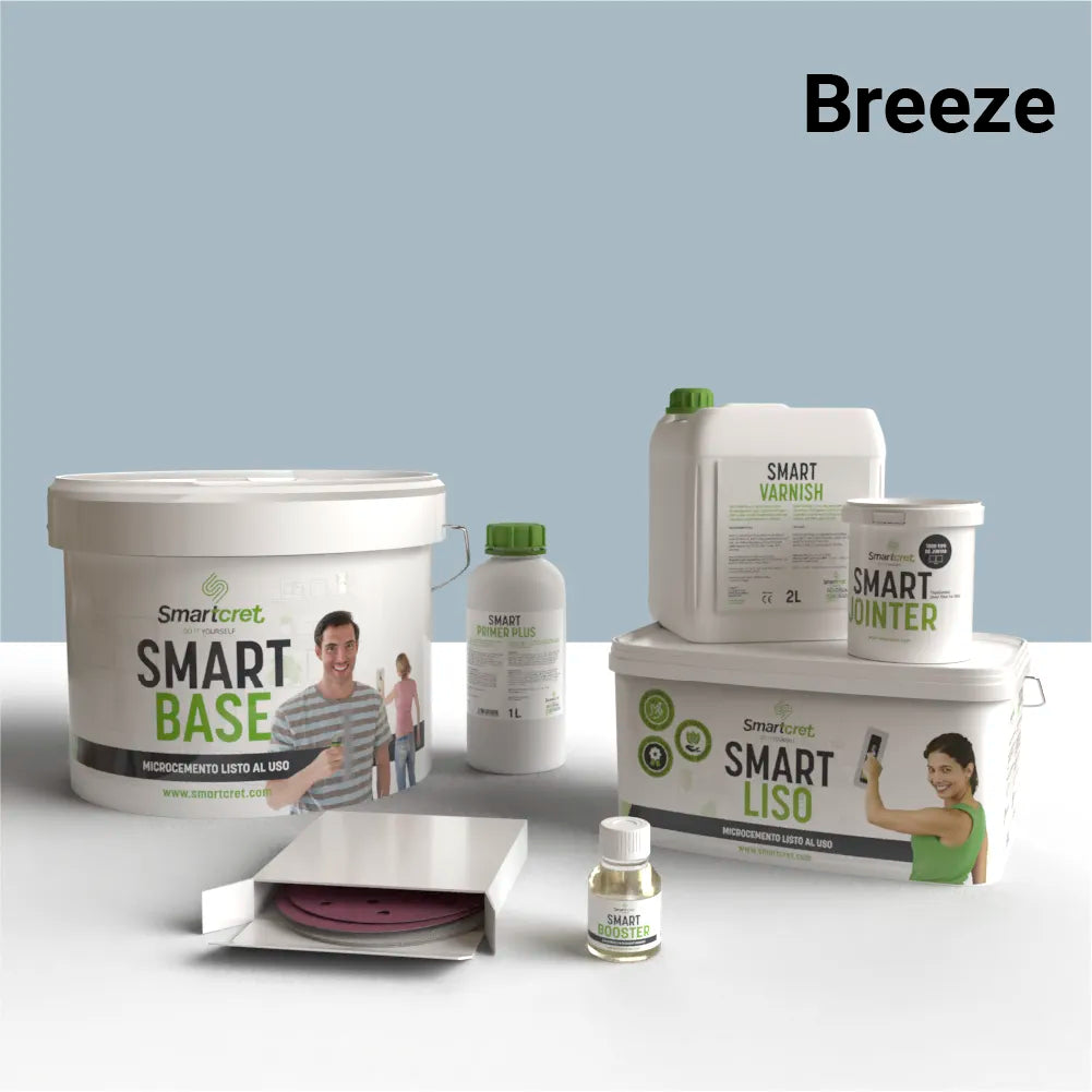 Kit de microcemento para paredes de 8 m², color Breeze