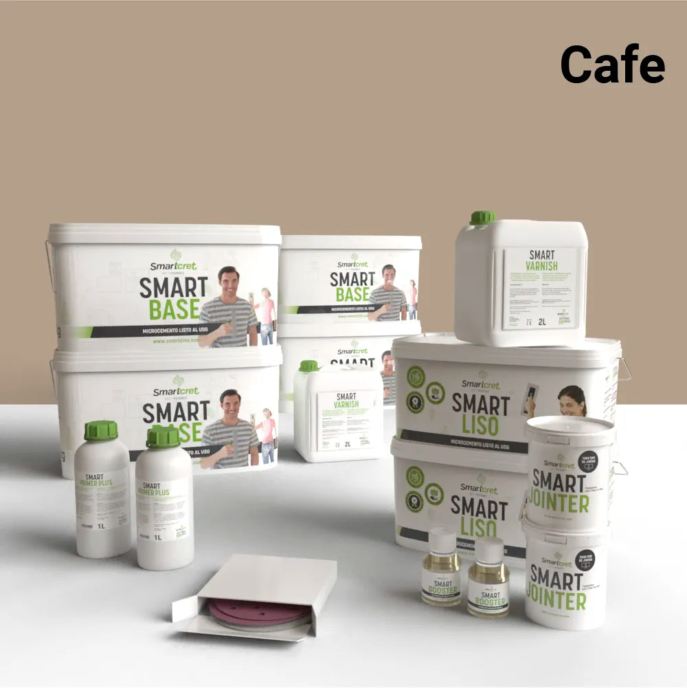 Kit de microcemento para baño de 16 m², color Cafe