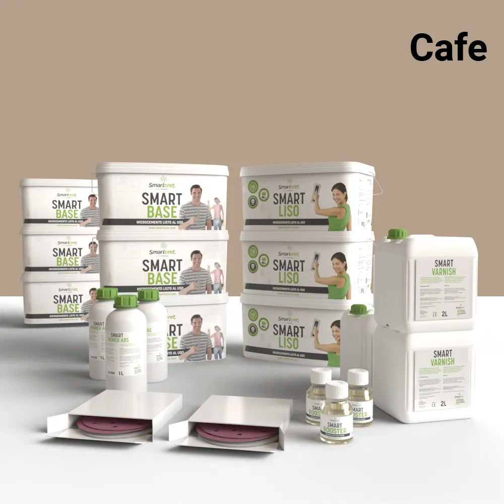 Kit de microcemento para baño de 24 m², color Cafe
