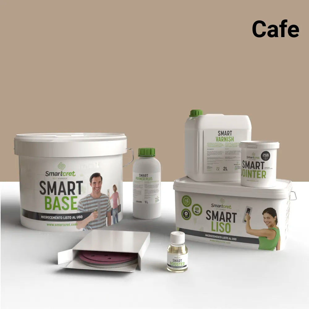 Kit de microcemento para baño de 8 m², color Cafe