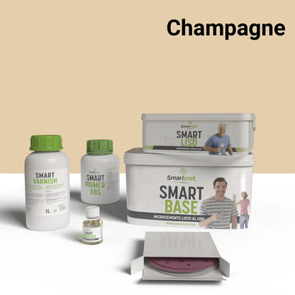 Kit de microcemento para paredes de 4 m², color Champagne