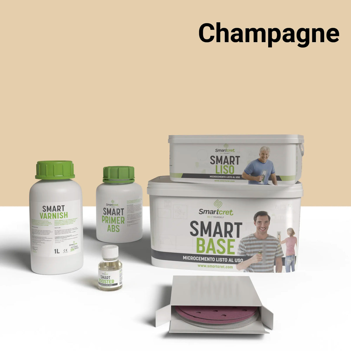 Kit de microcemento para baño de 4 m², color Champagne