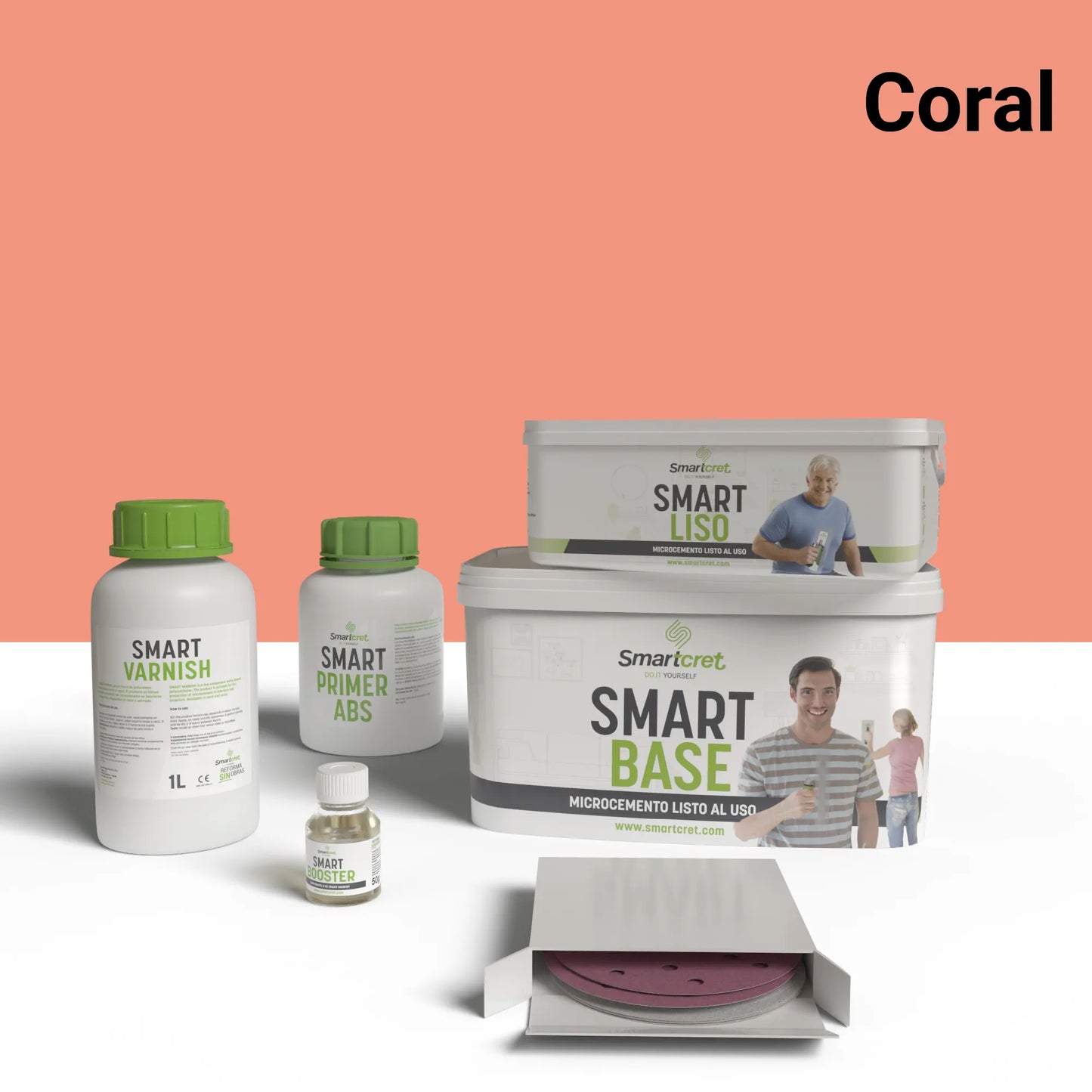 Kit de microcemento para baño de 4 m², color Coral