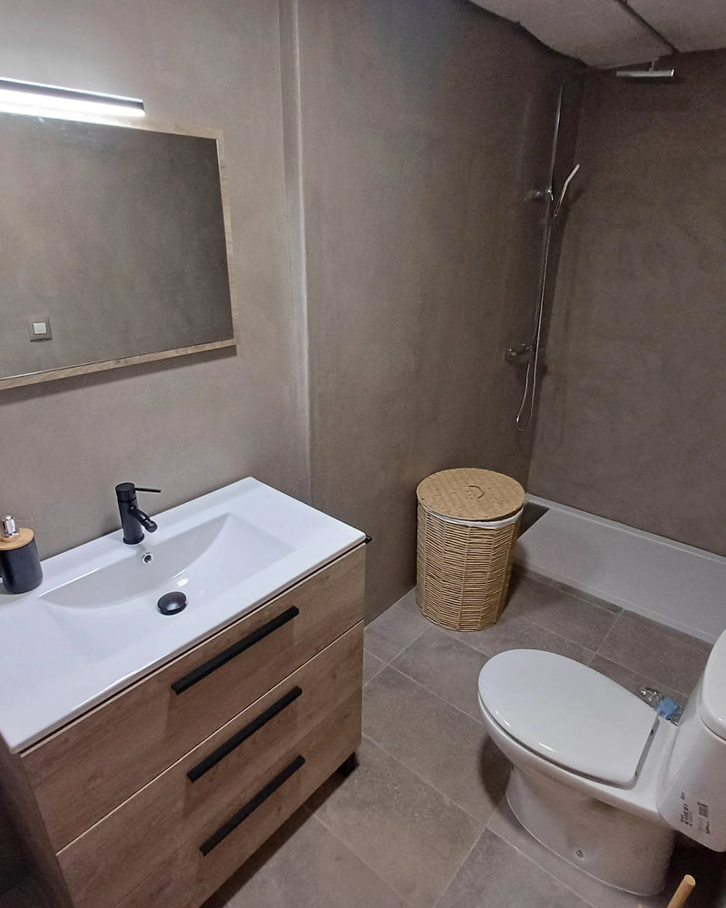Aaron Garrido’s bathroom, after