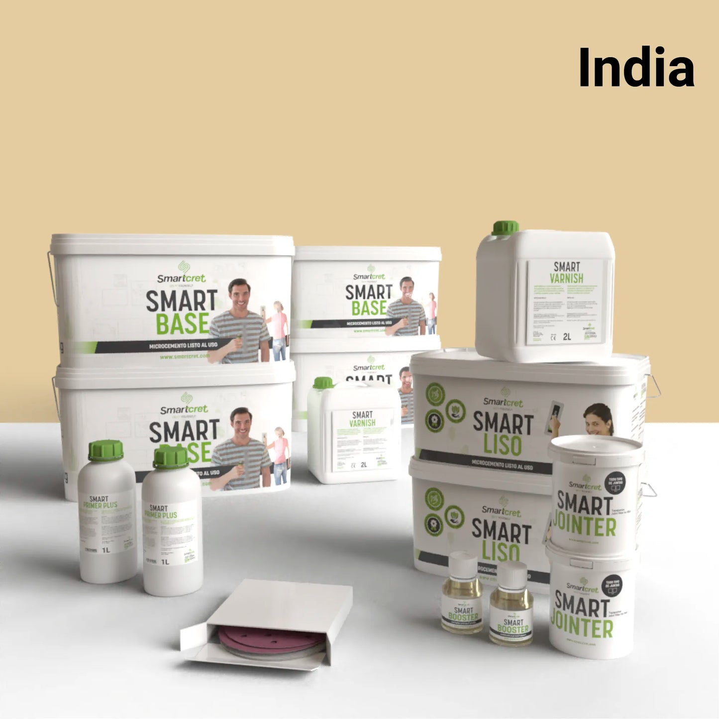 Kit de microcemento para baño de 16 m², color India