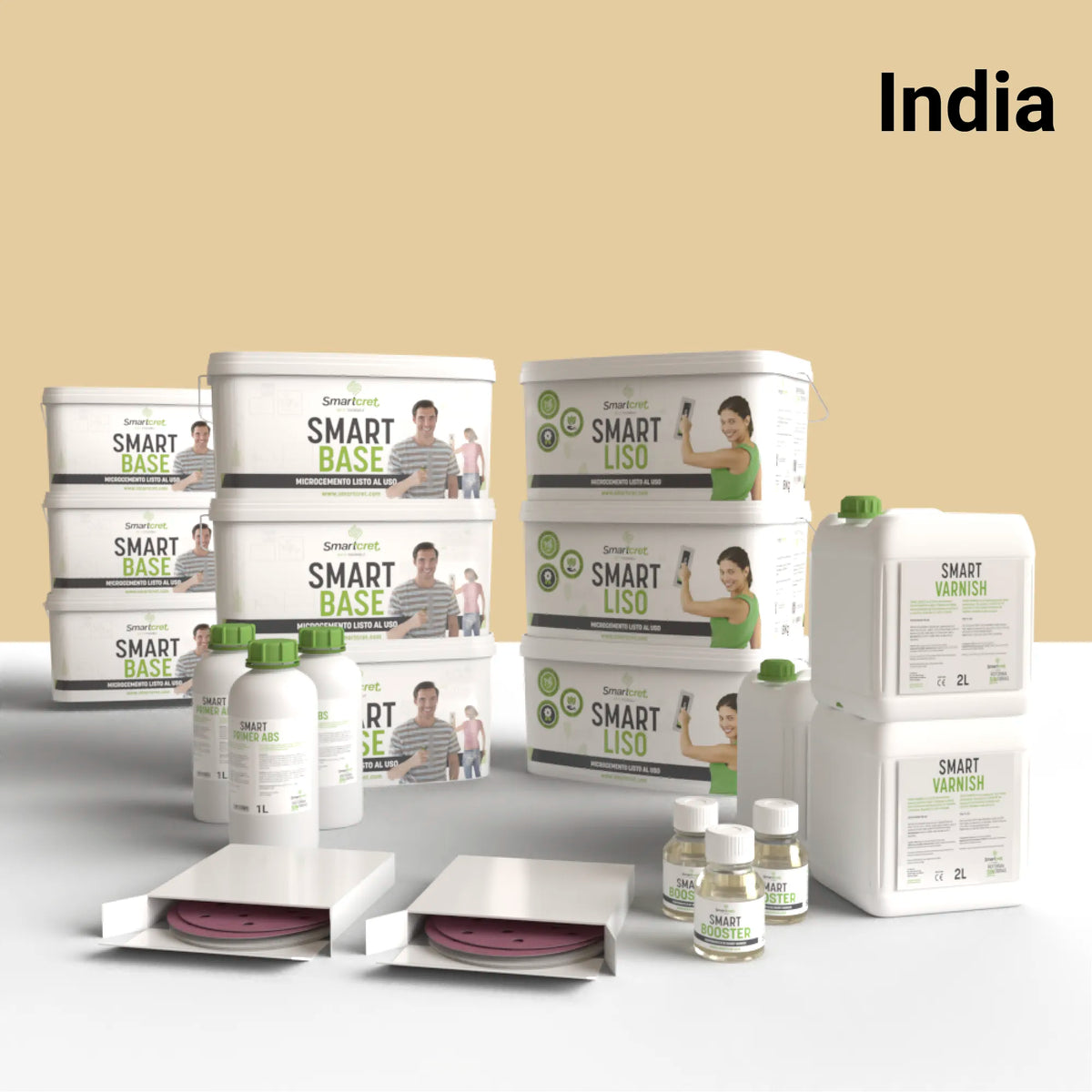 Kit de microcemento para cocina de 24 m², color India