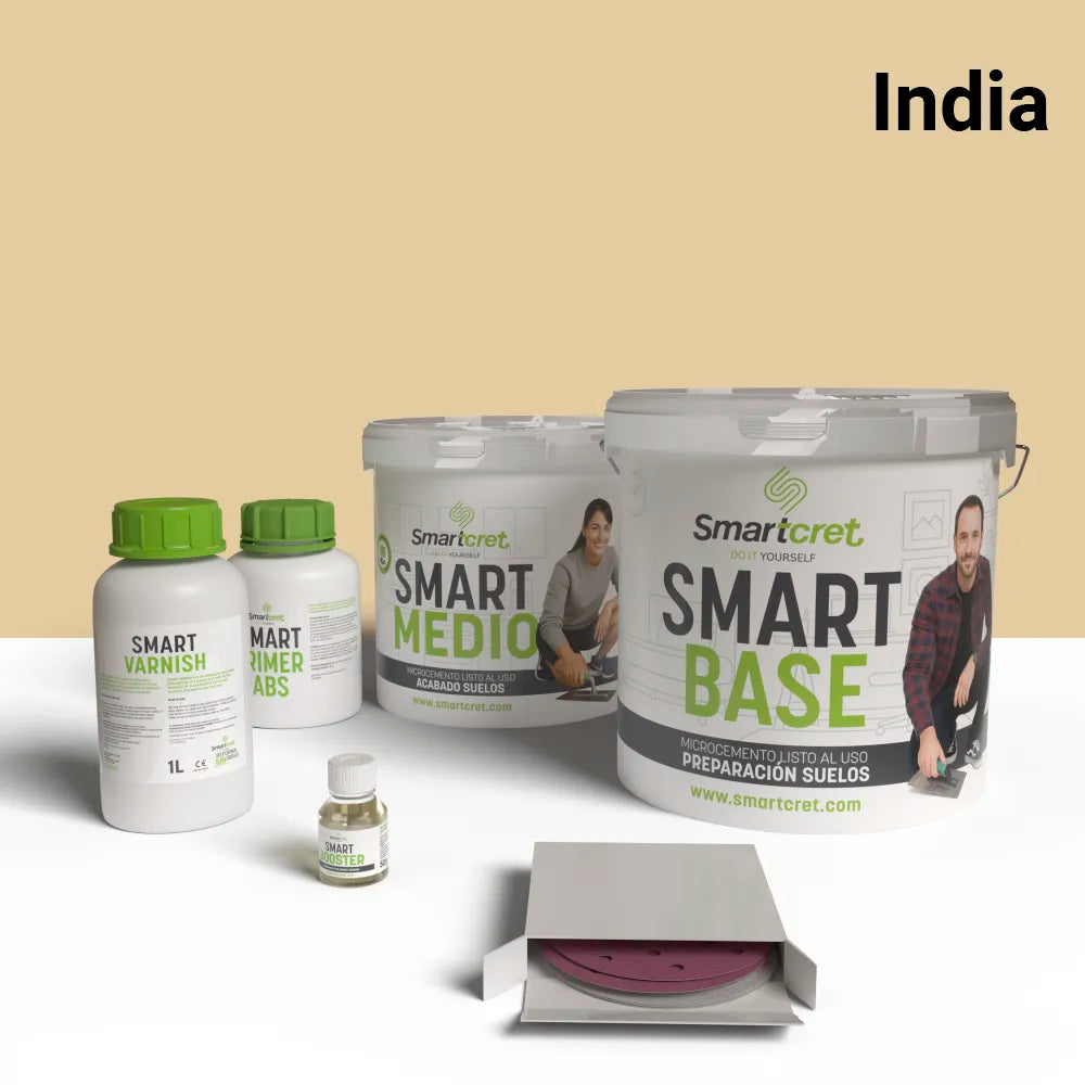 Kit béton ciré pour escalier carrelé de 4 m²