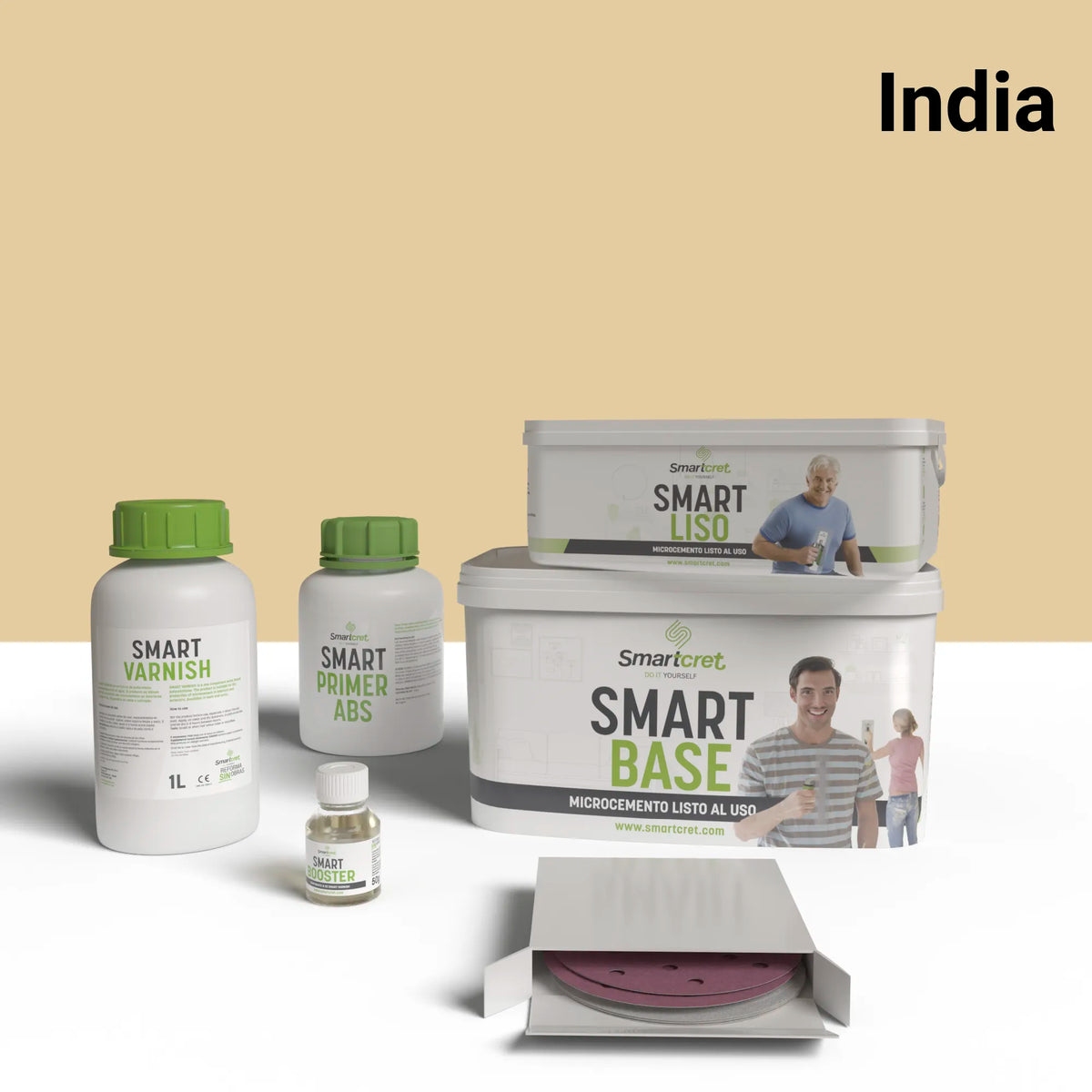 Kit de microcemento para baño de 4 m², color India
