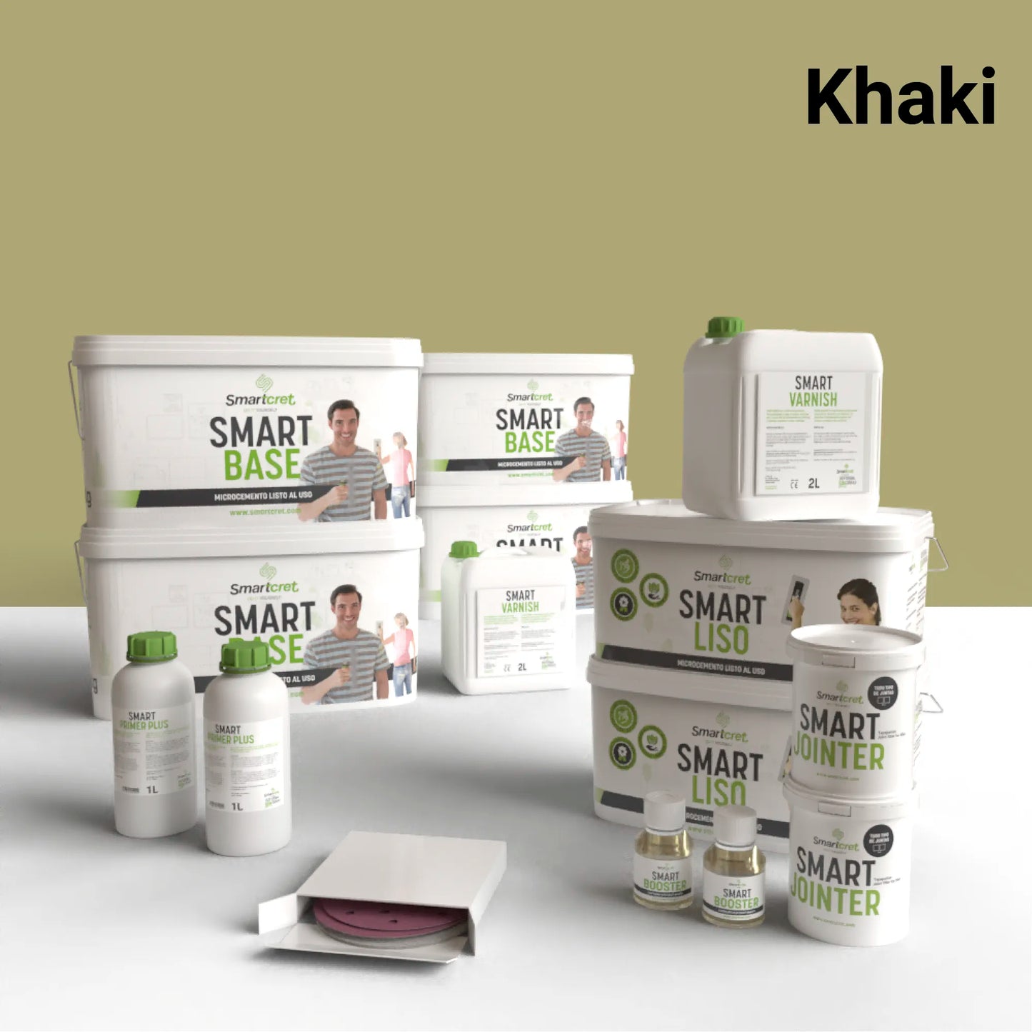 Kit de microcemento para baño de 16 m², color Khaki