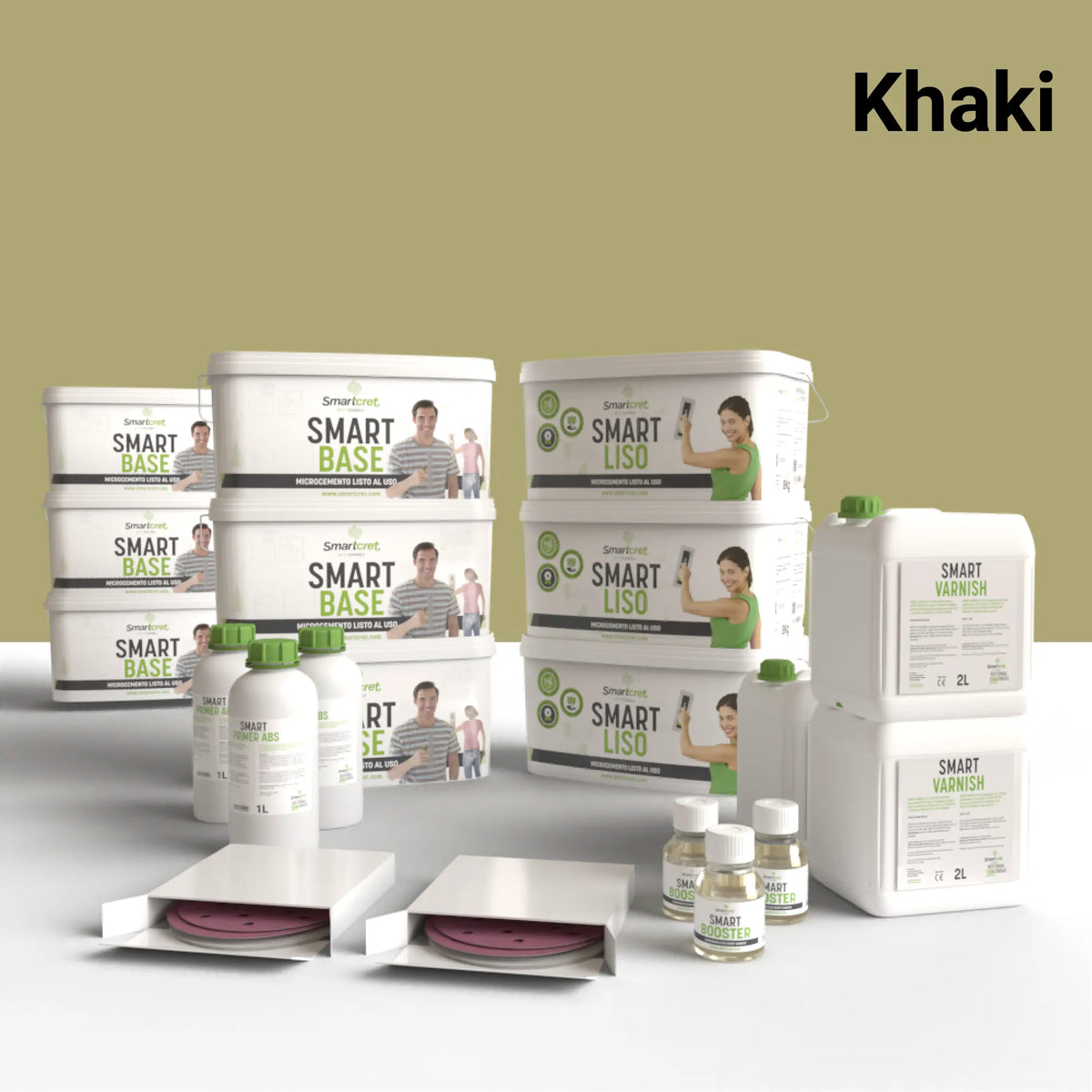Kit de microcemento para baño de 24 m², color Khaki
