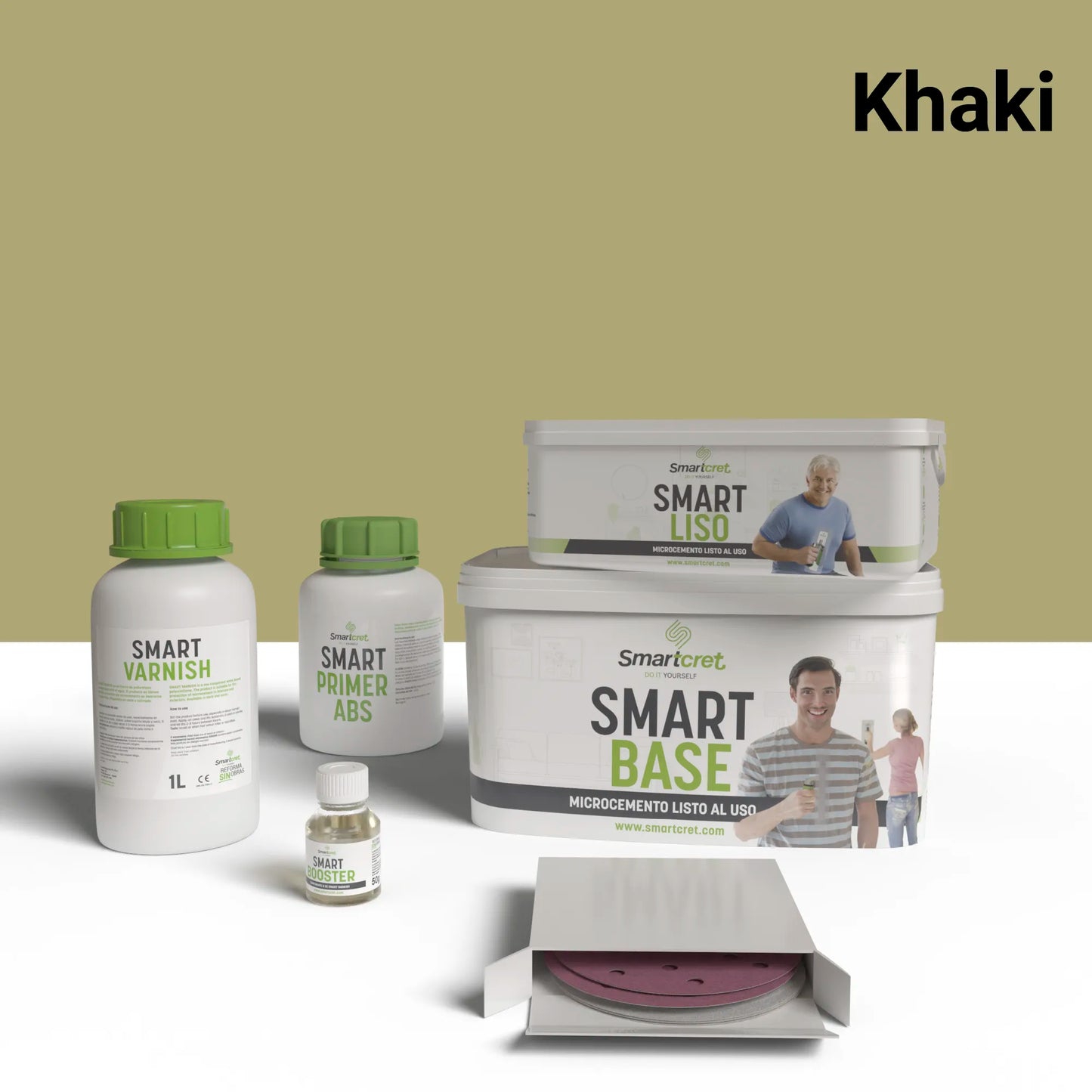 Kit de microcemento para baño de 4 m², color Khaki