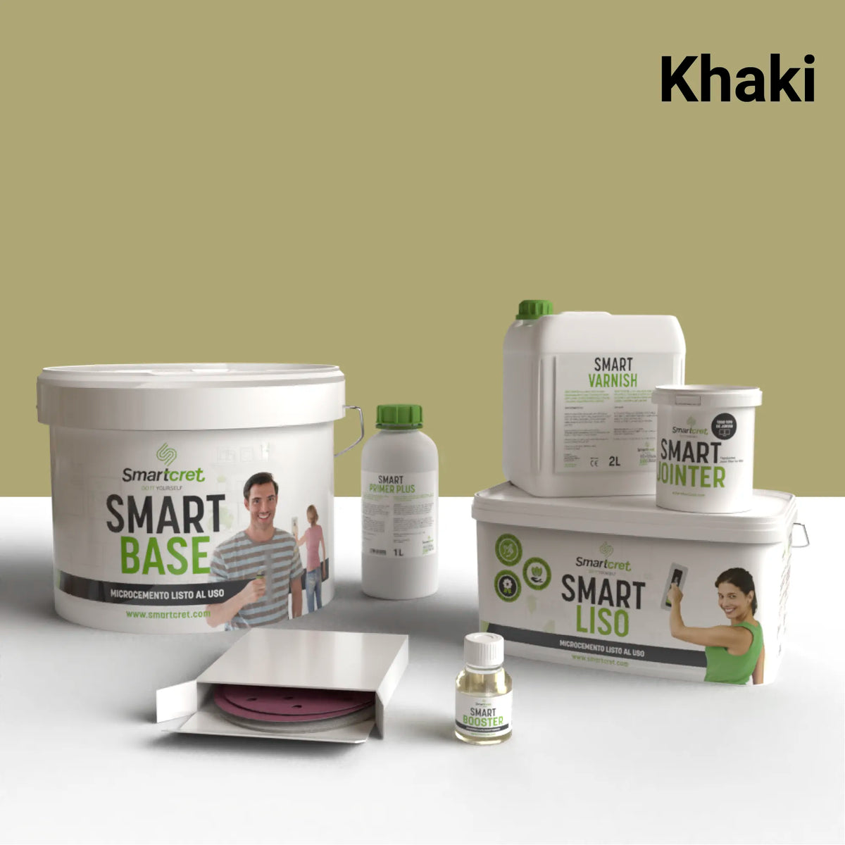 Kit de microcemento para baño de 8 m², color Khaki