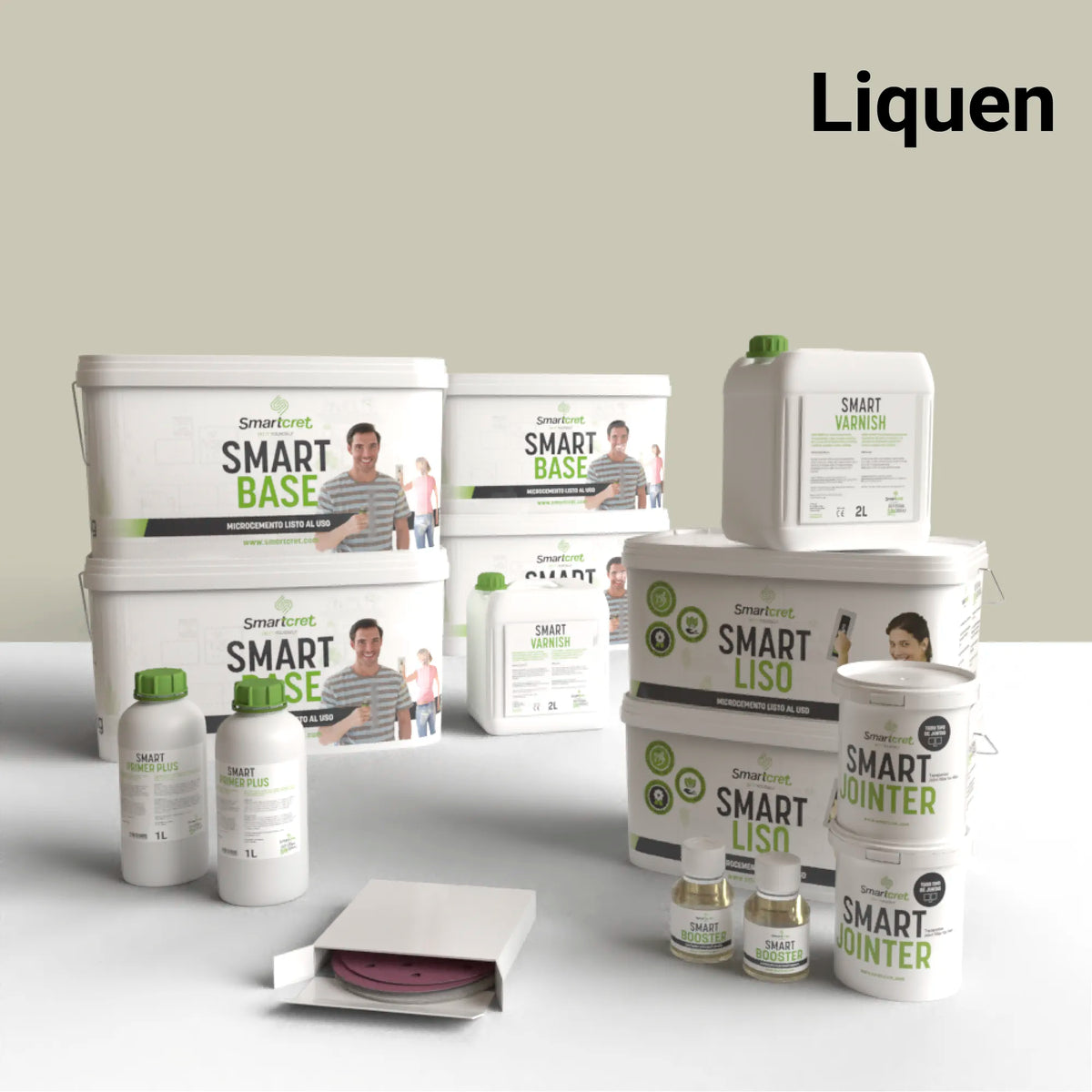 Kit de microcemento para baño de 16 m², color Liquen