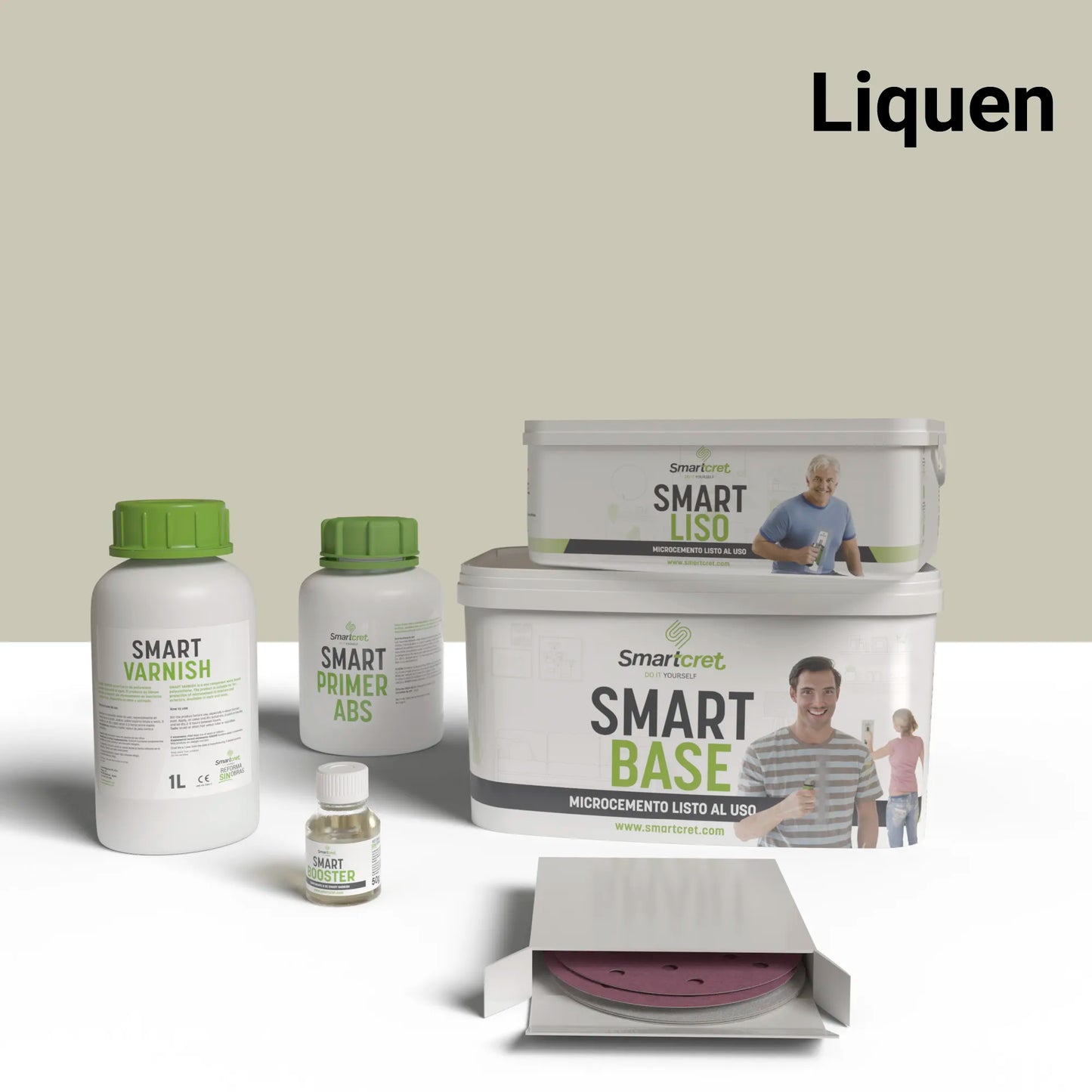 Kit de microcemento para paredes de 4 m², color Liquen
