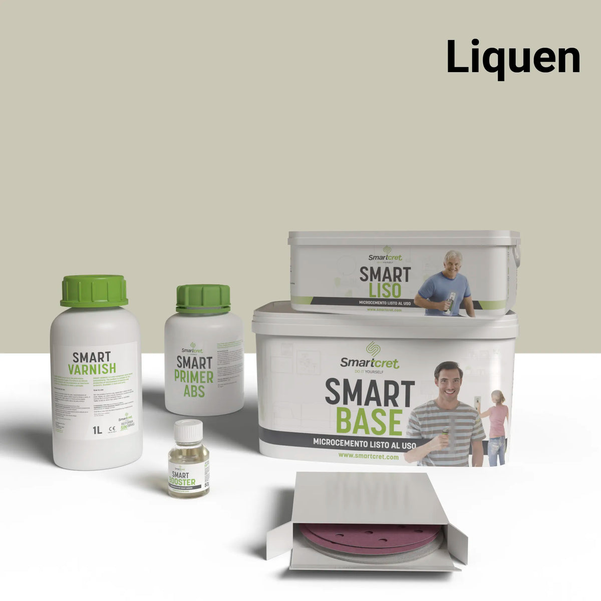 Kit de microcemento para baño de 4 m², color Liquen