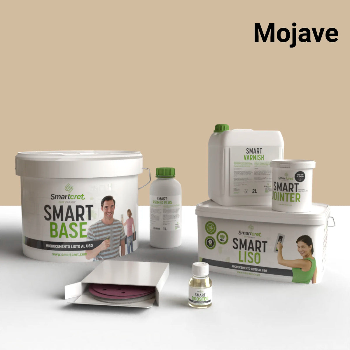 Kit de microcemento para baño de 8 m², color Mojave