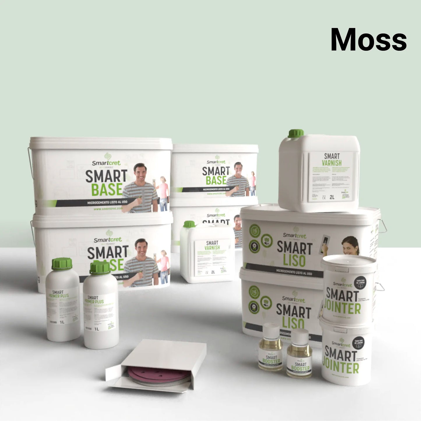 Kit de microcemento para cocina de 16 m², color Moss
