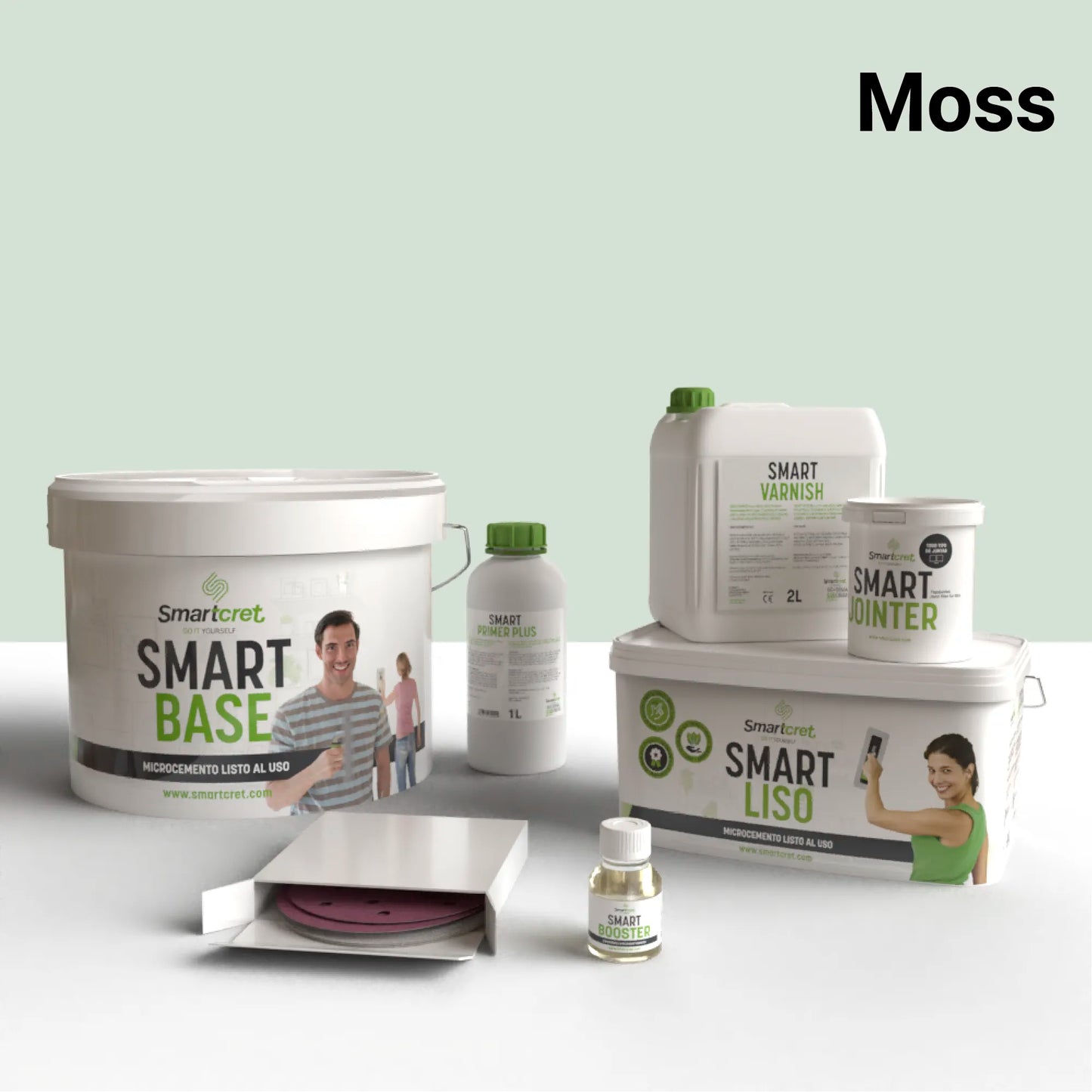Kit de microcemento para paredes de 8 m², color Moss