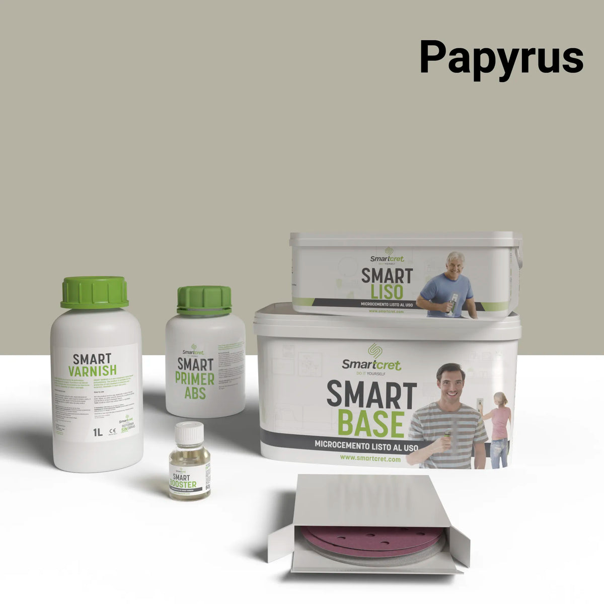 Kit de microcemento para paredes de 4 m², color Papyrus