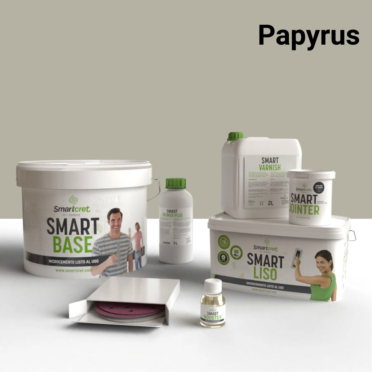 Kit de microcemento para baño de 8 m², color Papyrus
