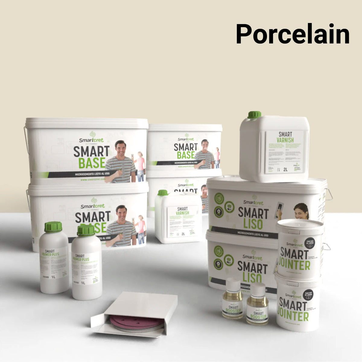 Kit de microcemento para baño de 16 m², color Porcelain