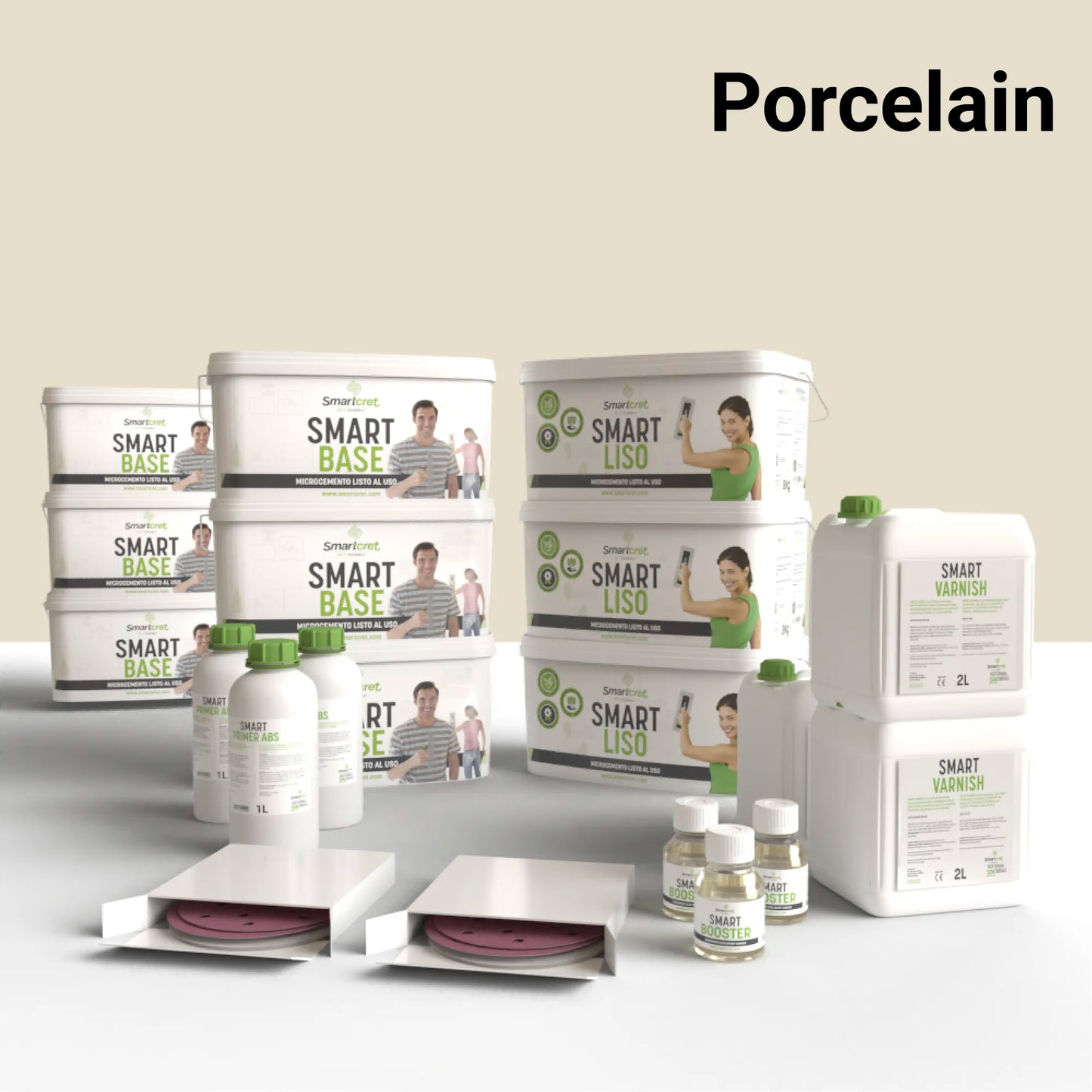 Kit de microcemento para baño de 24 m², color Porcelain