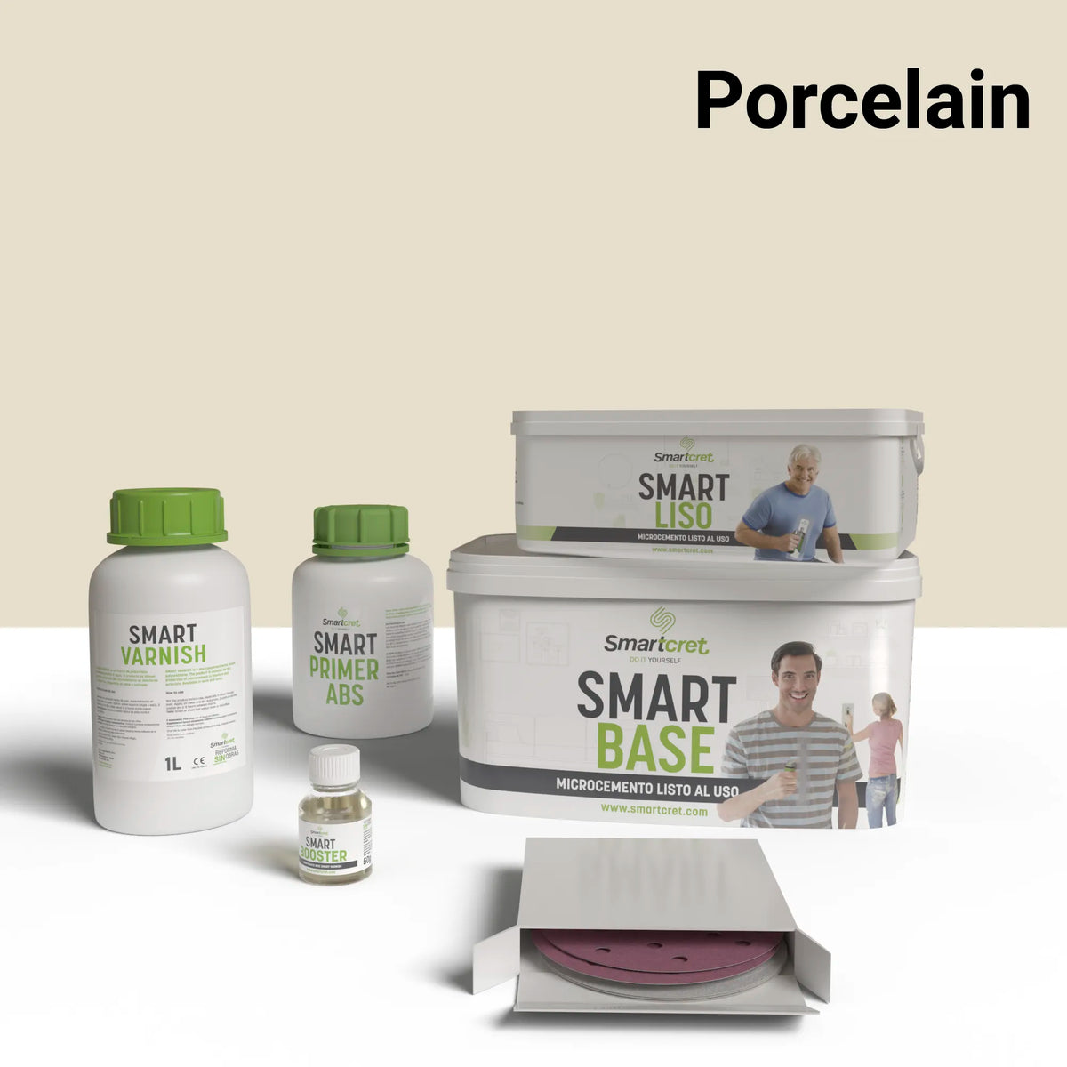 Kit de microcemento para paredes de 4 m², color Porcelain