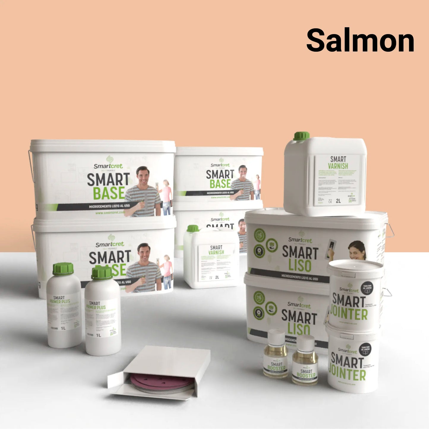 Kit de microcemento para baño de 16 m², color Salmon