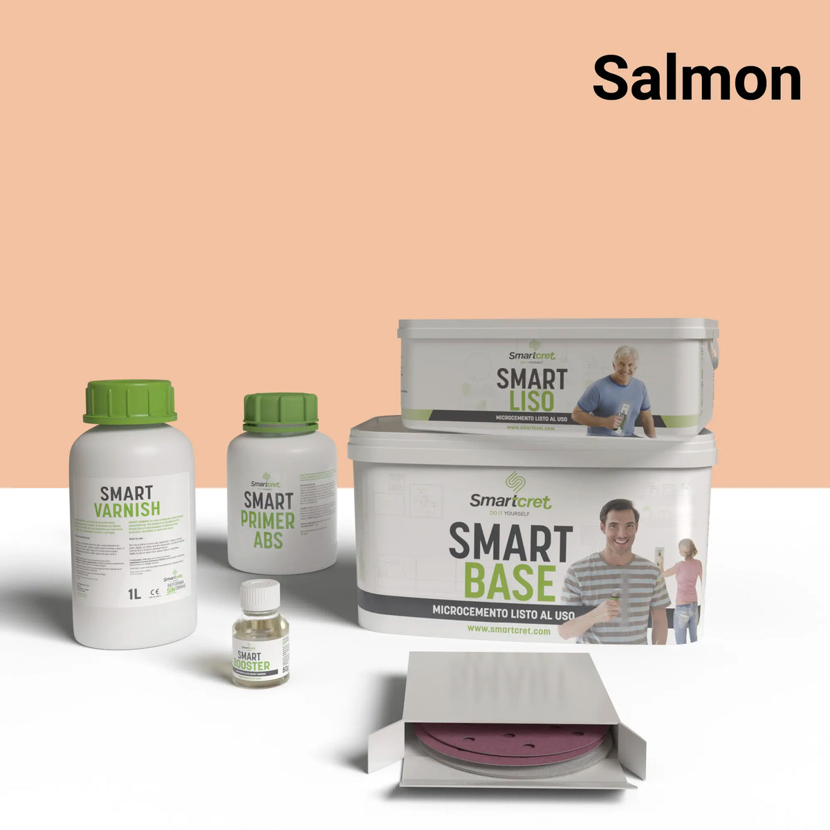 Kit de microcemento para cocina de 4 m², color Salmon