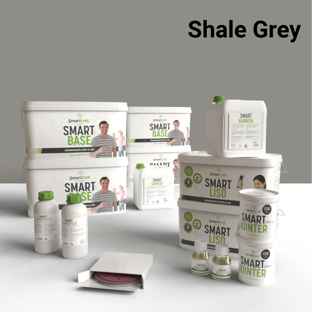Kit de microcemento para baño de 16 m², color Shale Grey