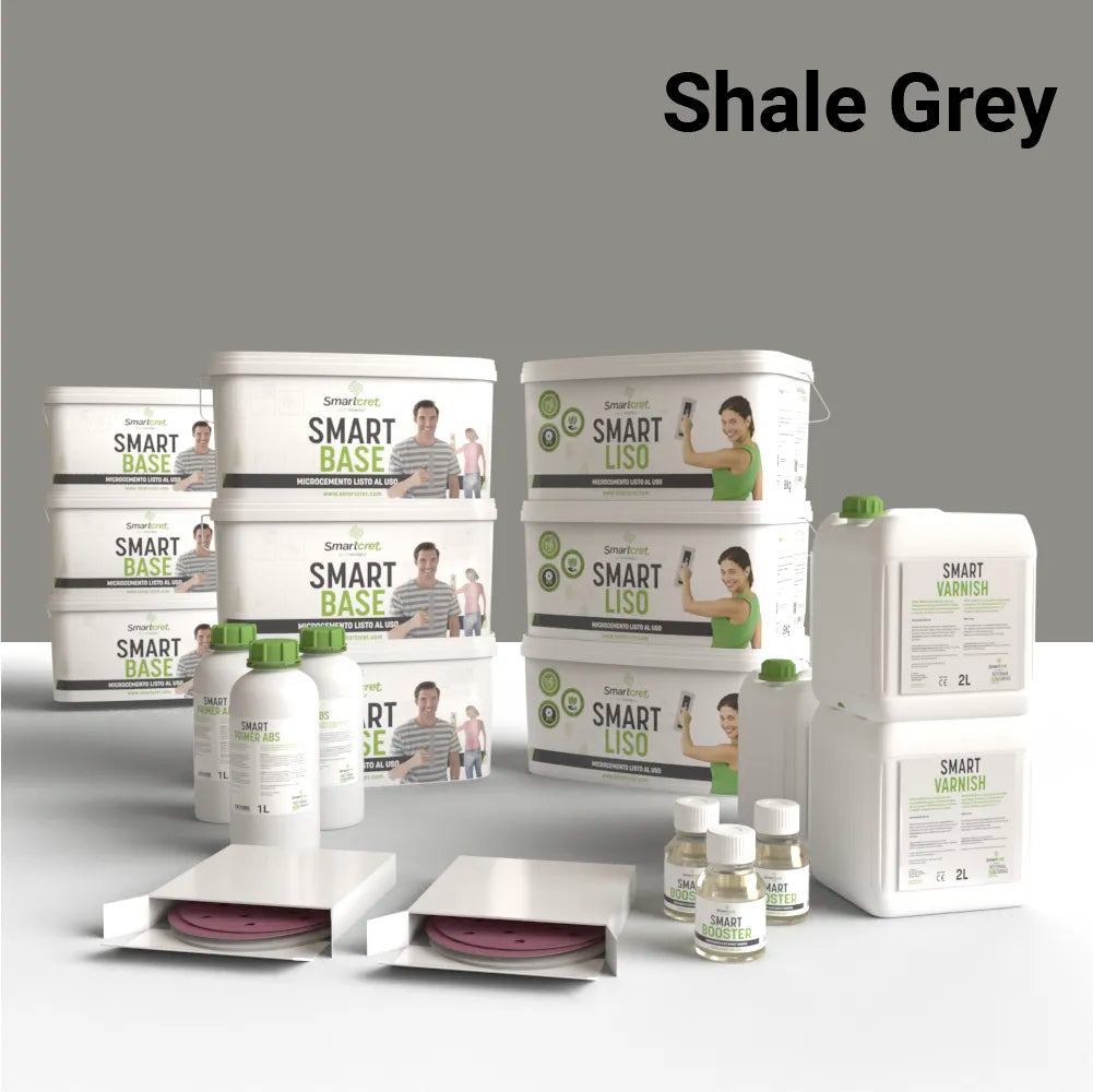Kit de microcemento para baño de 24 m², color Shale Grey