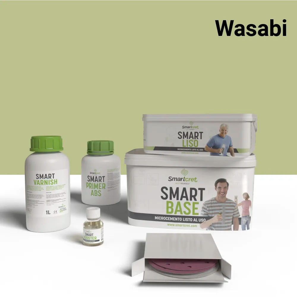 Kit de microcemento para cocina de 4 m², color Wasabi