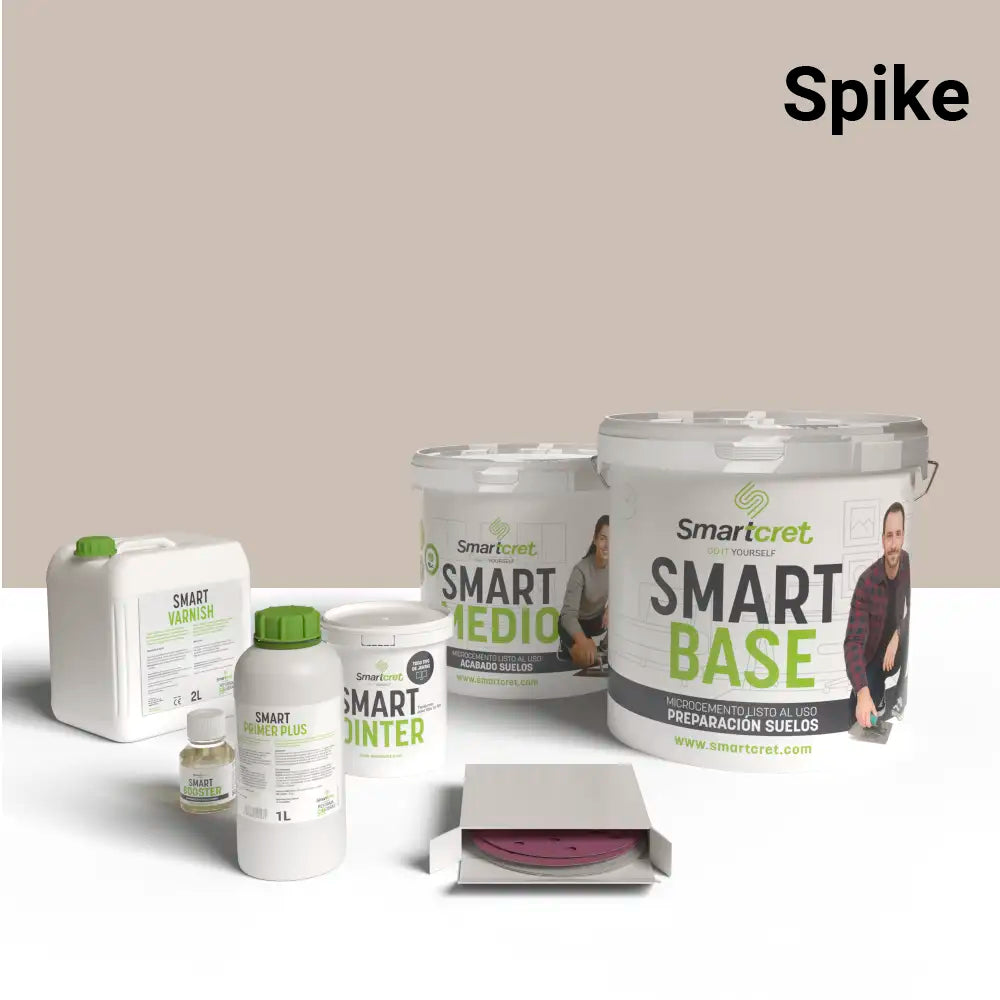 Kit de microcemento color Spike Smartcret 8m2 para suelos y cocinas con juntas