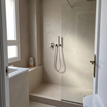 Microcement shower in Spike colour, Smartcret bathroom kit