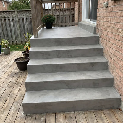 Outdoor staircase coated with Smartcret microcement
